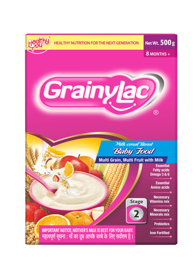 GrainyLac Multi Grain Multi Fruit With Milk 8 Months + (Stage 2)